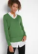 Maglione in filato fine con scollo a V, bonprix