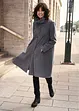 Cappotto svasato in simil lana con collo ampio, bonprix