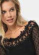 Maglia a maniche lunghe con pizzo, bonprix