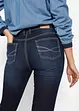 Jeans slim con impunture a contrasto, a vita media, bonprix