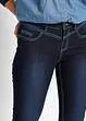 Jeans slim con impunture a contrasto, a vita media, bonprix