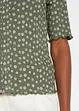 Maglia a coste a mezze maniche con stampa a fiori, bonprix