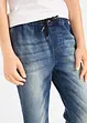 Jeans in felpa con cinta comoda, a vita media, bonprix