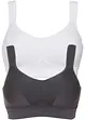 Reggiseno sportivo (pacco da 2) con sostegno medio, bonprix