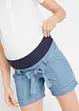 Shorts prémaman effetto jeans  con lino, bonprix