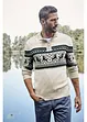 Maglione norvegese con collo e zip, bonprix