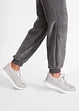 Pantaloni da jogging in pile con fascette al fondo, bonprix