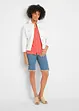 Bermuda in jeans con risvolto colorato, bonprix