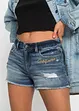 Shorts di jeans con ricamo, bonprix