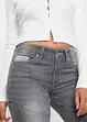 Jeans a zampa, vita media, bonprix