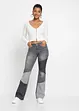 Jeans a zampa, vita media, bonprix