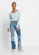 Jeans a zampa, vita media, bonprix