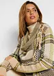 Cardigan di maglia lungo con frange, bonprix