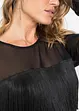 Abito midi in mesh vaporoso con frange, bonprix