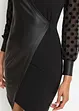 Abito in similpelle con inserto in jersey e maniche in pizzo a pois, bonprix