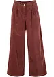 Pantaloni culotte cropped di velluto elasticizzato con cinta comoda, vita alta, bonprix