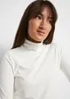 Maglia lunga elasticizzata soffice in cotone con collo alto e spacchi ai lati, bpc bonprix collection