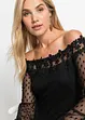Abito con spalle scoperte e maniche in mesh, BODYFLIRT boutique