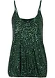 Top con spalline sottili e paillettes in morbido misto viscosa, bonprix