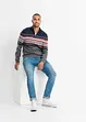 Maglione norvegese con colletto e zip, bpc bonprix collection