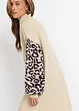 Abito in maglia oversize con fantasia leopardata, bonprix