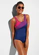 Costume intero sportivo ad asciugatura rapida con inserti a contrasto, bonprix