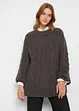 Maglione oversize con lavorazione a trecce, bonprix