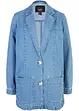 Blazer lungo in jeans con inserti smock ai lati, bpc bonprix collection