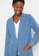 Blazer lungo in jeans con inserti smock ai lati, bpc bonprix collection