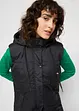 Gilet lungo trapuntato con cappuccio e spacchi ai lati, bonprix