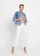 Blusa casual a maniche corte con spalle scese in satin, bonprix