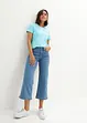 Jeans cropped wide leg, a vita media, bonprix