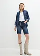Bermuda in jeans slim fit con vita media, bonprix