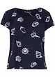 Maglia fantasia con scollo rotondo in cotone biologico, bonprix