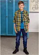 Jeans in felpa con cinta comodsa, a vita media, bonprix