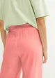 Pantaloni culotte cropped in misto lino, bonprix