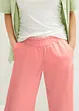 Pantaloni culotte cropped in misto lino, bonprix