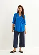 Blusa in misto lino con maniche a 3/4, bonprix