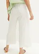 Pantaloni culotte cropped in misto lino, bonprix
