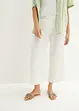 Pantaloni culotte cropped in misto lino, bonprix