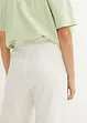 Pantaloni culotte cropped in misto lino, bonprix