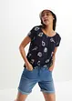 Maglia fantasia con scollo rotondo in cotone biologico, bonprix