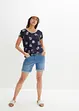 Maglia fantasia con scollo rotondo in cotone biologico, bonprix