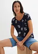 Maglia fantasia con scollo rotondo in cotone biologico, bonprix