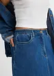 Gonna midi di jeans elasticizzata leggermente svasata con cinta comoda, bonprix