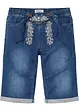 Bermuda in jeans elasticizzati con ricami, regular fit, bonprix