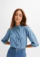 Camicia di jeans con maniche a sbuffo in cotone biologico, bonprix