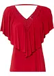 Maglia con scollo a V e inserto all'uncinetto, bonprix
