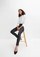 Jeans elasticizzati con inserti in similpelle, BODYFLIRT