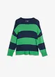 Maglione con scollo rotondo in maglia fine color block, bonprix